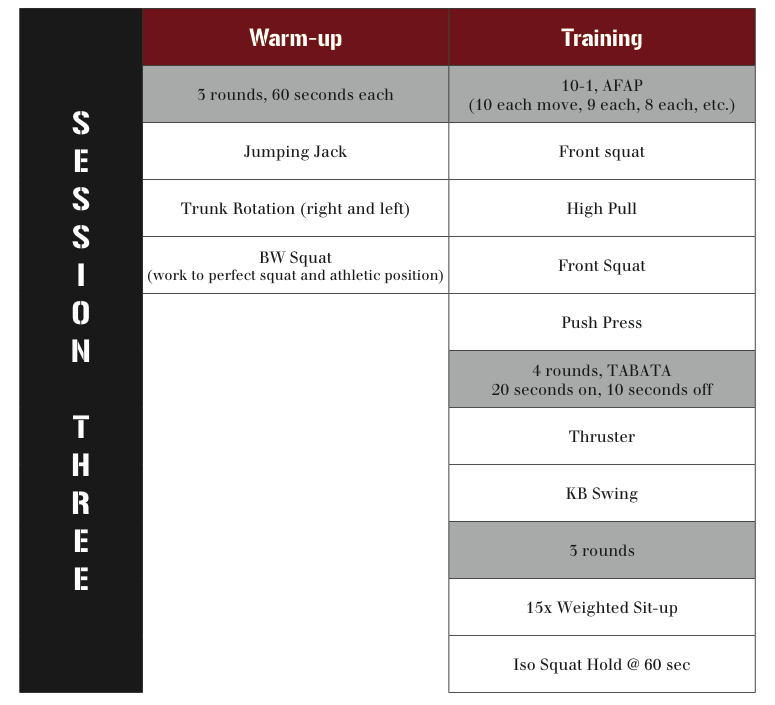 Athlete workout online program