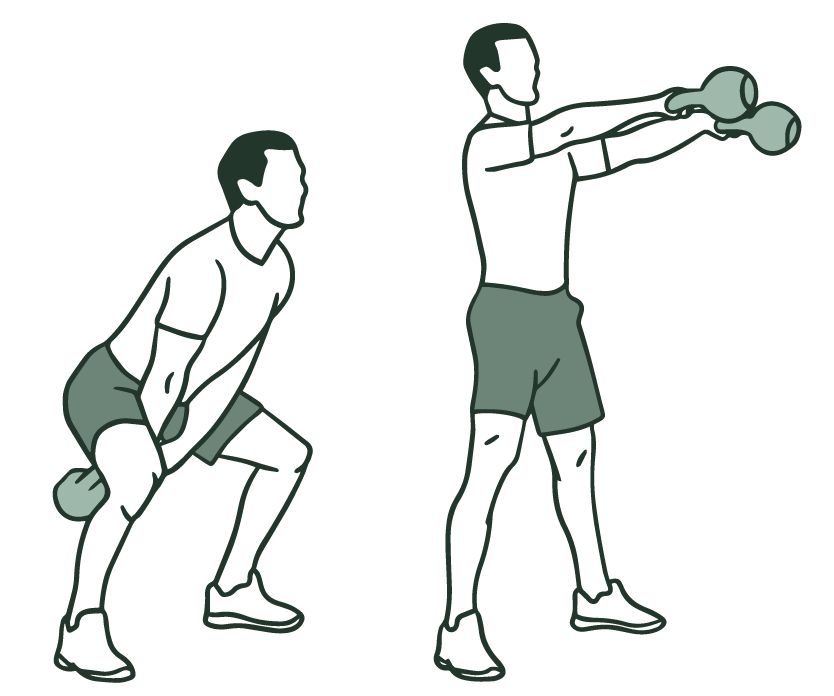 Double cheap kettlebell swing